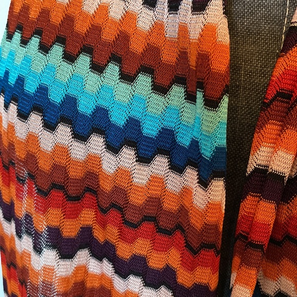 Missoni traditional print zigzag print thin tie scarf Made in Italy - Picture 4 of 10